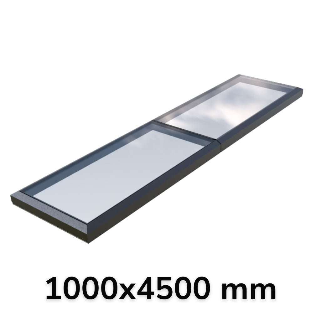 100 x 450 cm Vast modulair daklicht (2 vaste 0 openingen)