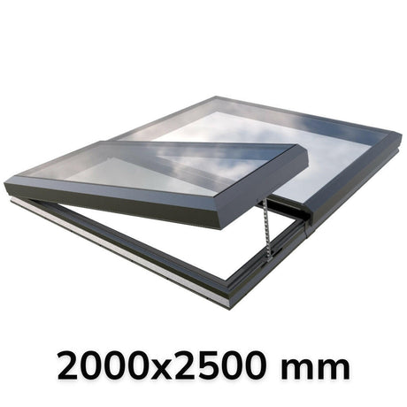 2000 x 2500 mm Electric Opening Glass Link Modular Skylight (1 Fixed 1 Opening).