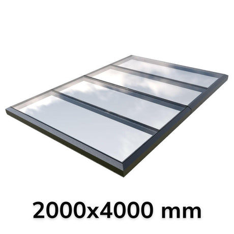 2000 x 4000 mm Fixed Glass Link Modular Skylight (2 Fixed 0 Opening).