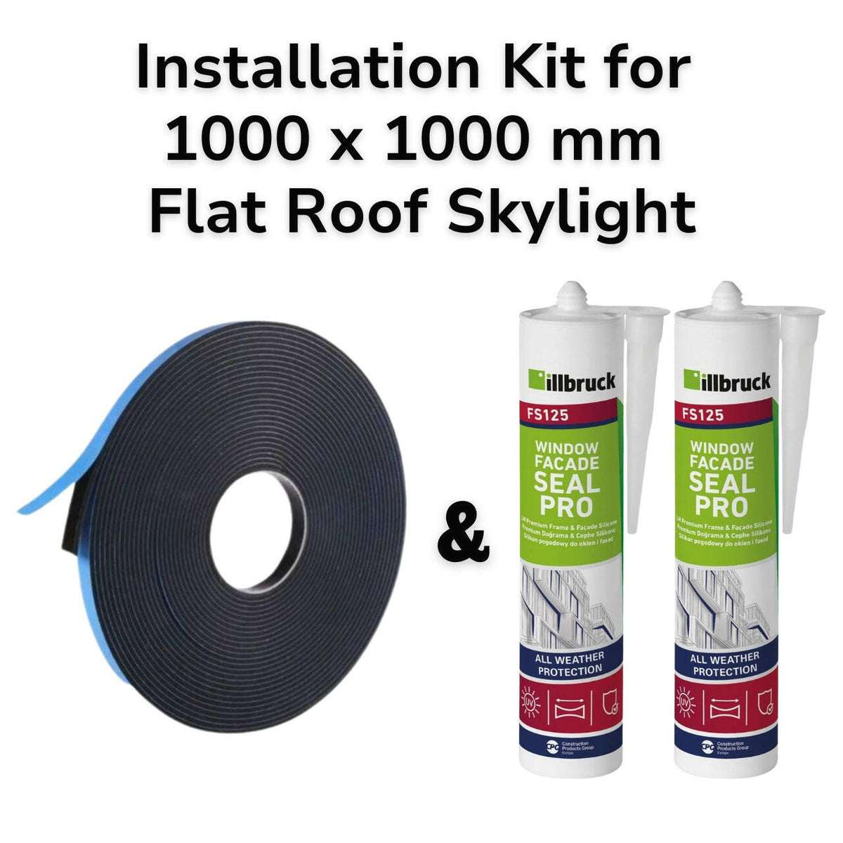 Kit d'installation de lucarne pour toit plat 1 000 x 1 000 mm ...