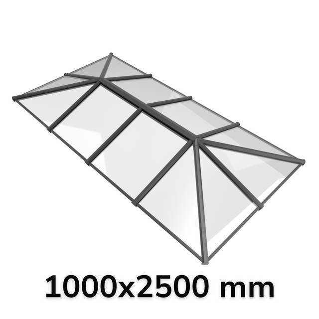 1000 x 2500 mm Stratus Aluminium Roof Lantern Style 7 (Traditional).