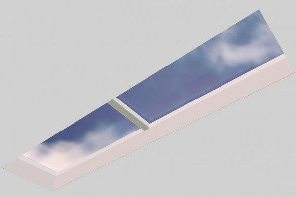 1000 x 4000 mm Fixed Glass Link Modular Skylight (2 Fixed 0 Opening).