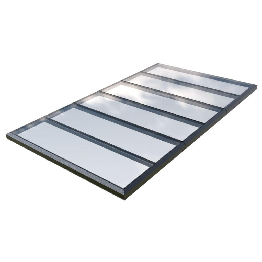 2500 x 5000 mm Fixed Glass Link Modular Skylight (3 Fixed 0 Opening).