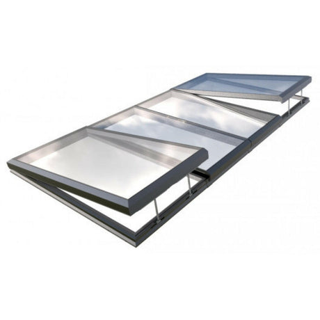 2500 x 5000 mm Electric Opening Glass Link Modular Skylight (2 Fixed 2 Opening).
