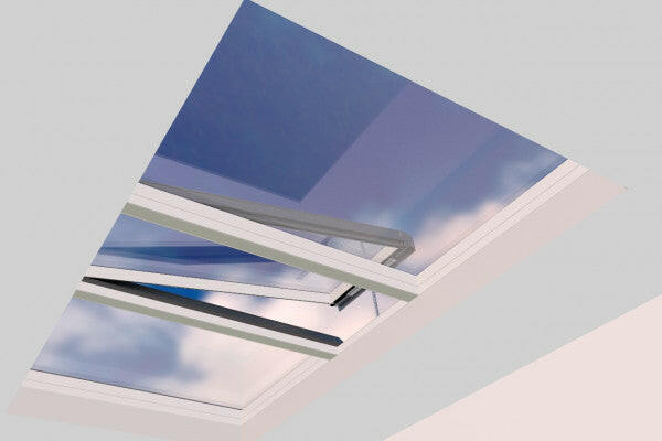 2000 x 4000 mm Electric Opening Glass Link Modular Skylight (2 Fixed 1 Opening).