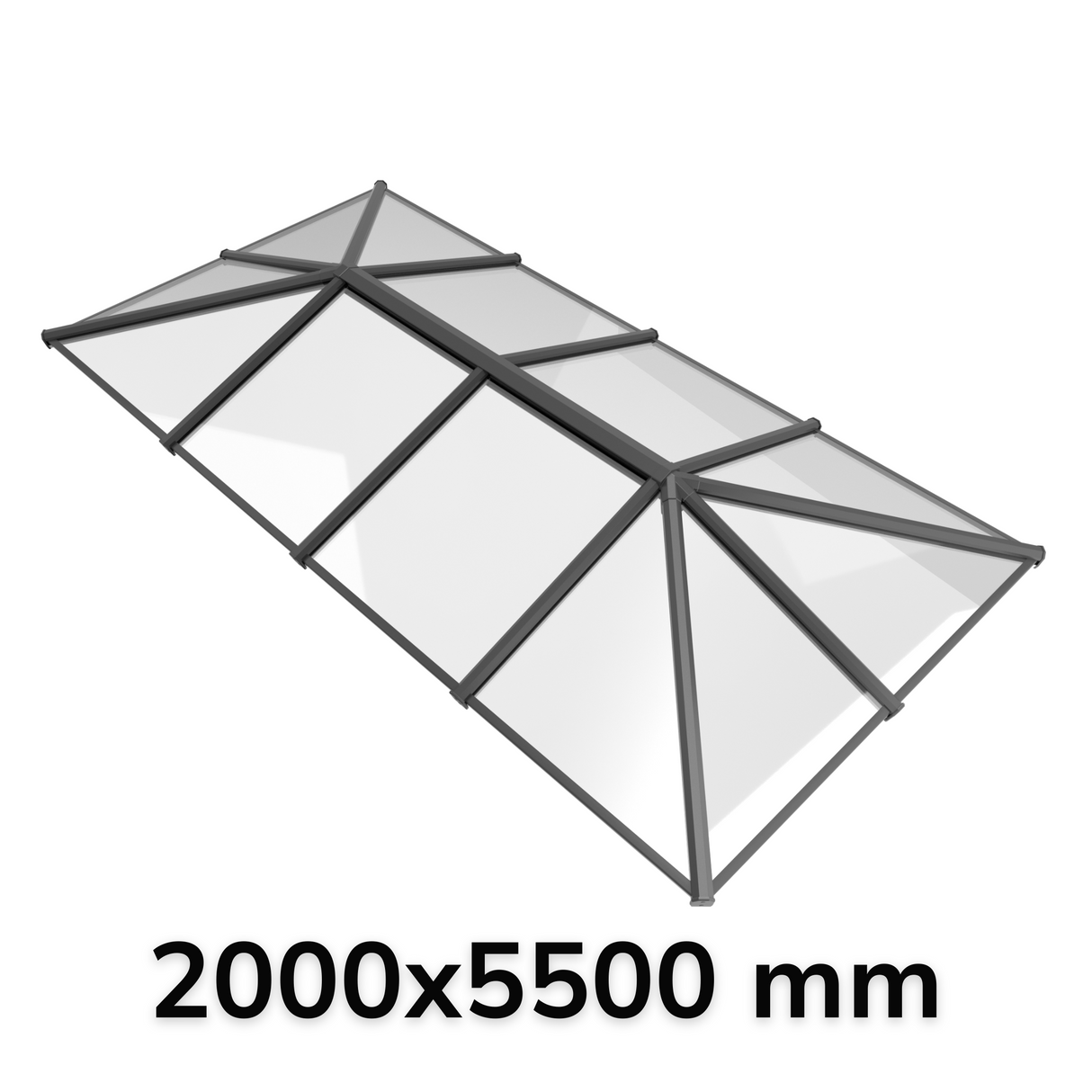 2000 x 5500 mm Stratus Aluminium Roof Lantern Style 7 (Traditional).