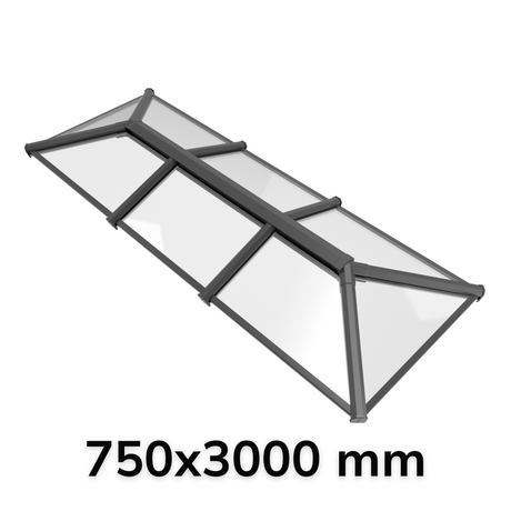 750 x 3000 mm Stratus Aluminium Roof Lantern Style 3 (Traditional).