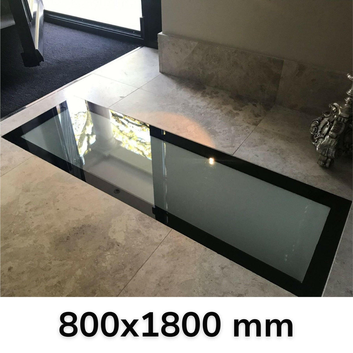 800 x 1800 mm Frameless Walk-on Skylight.