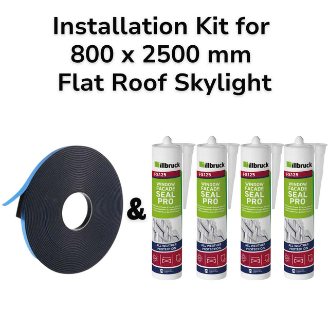 800 x 2500 mm Flat Roof Skylight Installation Kit.