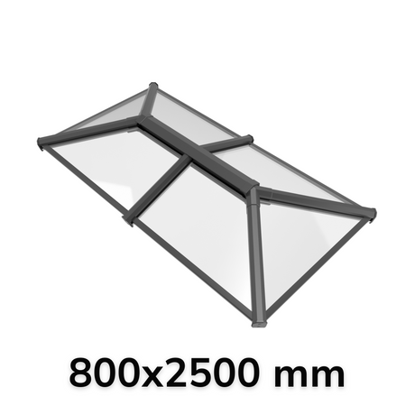 800 x 2500 mm Stratus Aluminium Roof Lantern Style 2 (Traditional).