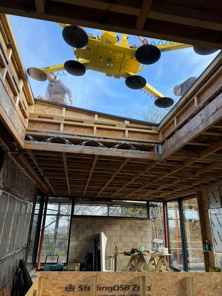 1200 x 2000 mm LD Frameless Triple Glazed Flat Roof Skylight.