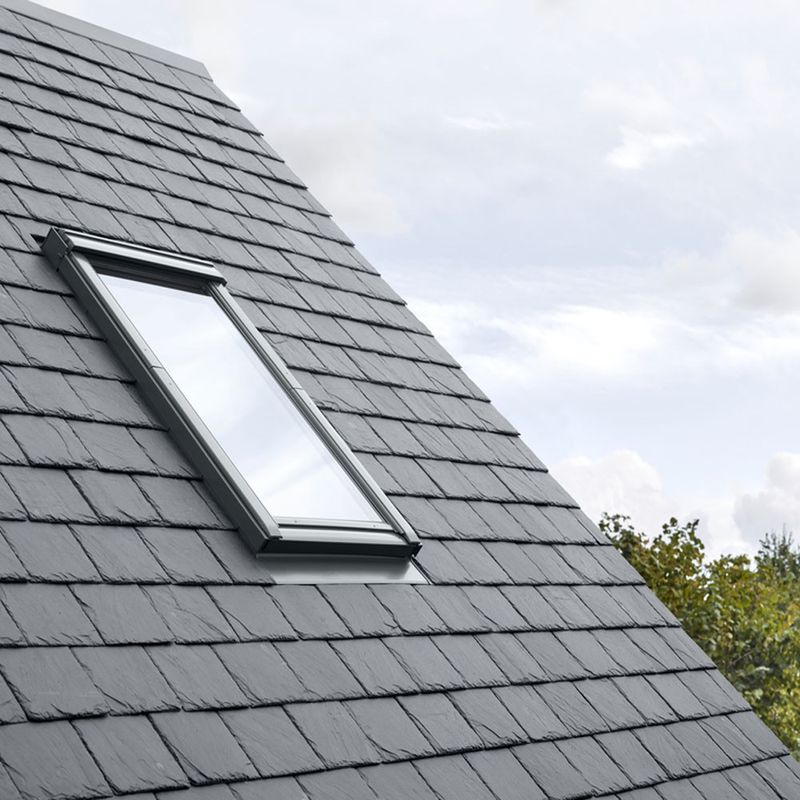 55x118 cm VELUX Pro+ EDL CK06 2000 Leisteen lood met isolatie | Grijze aluminium afwerking