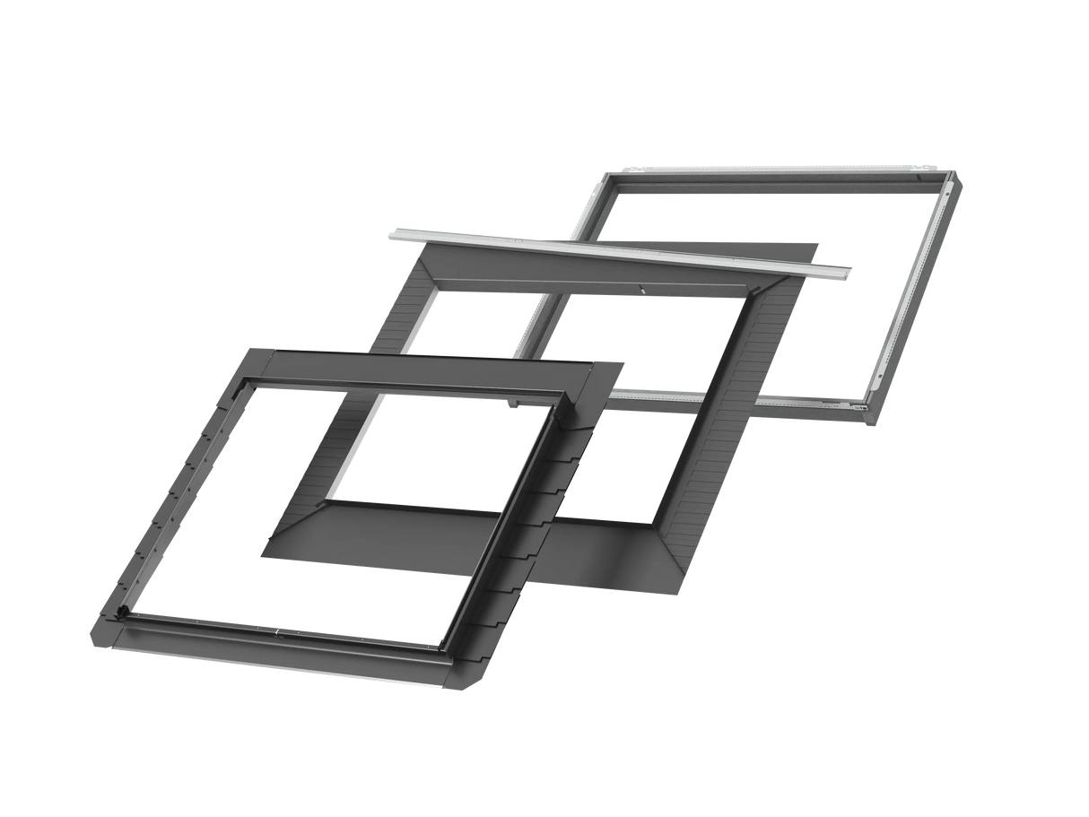 Solin pour ardoise VELUX Pro+ EDLS FMK08 2000 139x140 cm avec isolation | Finition aluminium gris