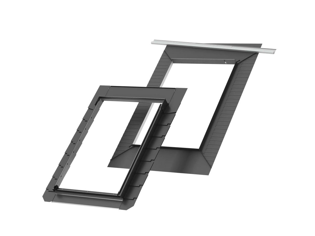 114x140 cm VELUX Pro EDL SK08 1000 Slate Flashing with Insulation | Grey Aluminium Finish