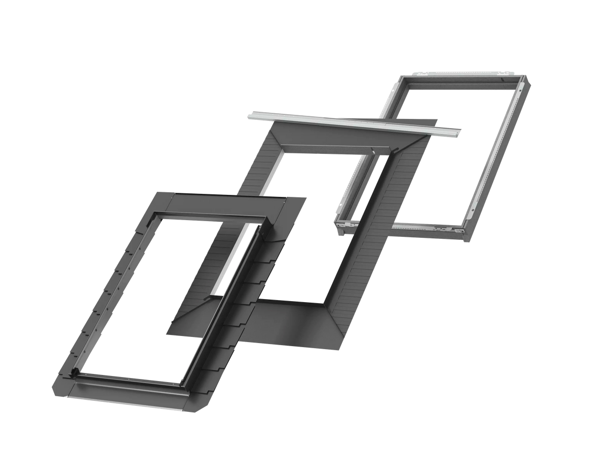 Solin d'ardoise VELUX Pro+ EDL SK19 2000 114x252 cm avec isolation | Finition aluminium gris