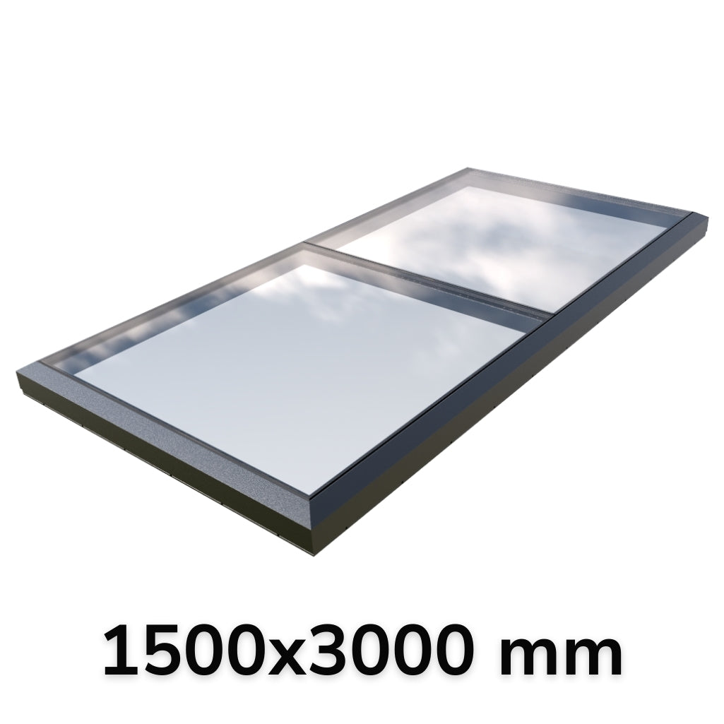 150 x 300 cm Vast modulair daklicht (1 vaste 0 openingen)