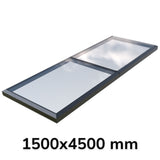 150 x 450 cm Vast modulair daklicht (2 vaste 0 openingen)