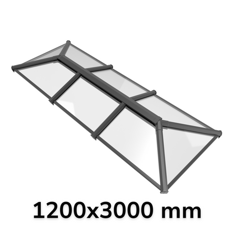 1200 x 3000 mm Stratus Aluminium Roof Lantern Style 3 (Traditional).