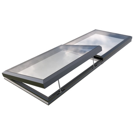 150 x 400 cm Modulaire daklicht met elektrische opening (1 vaste 1 opening)