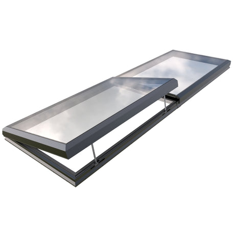 150 x 550 cm Modulaire daklicht met elektrische opening (1 vaste 1 opening)