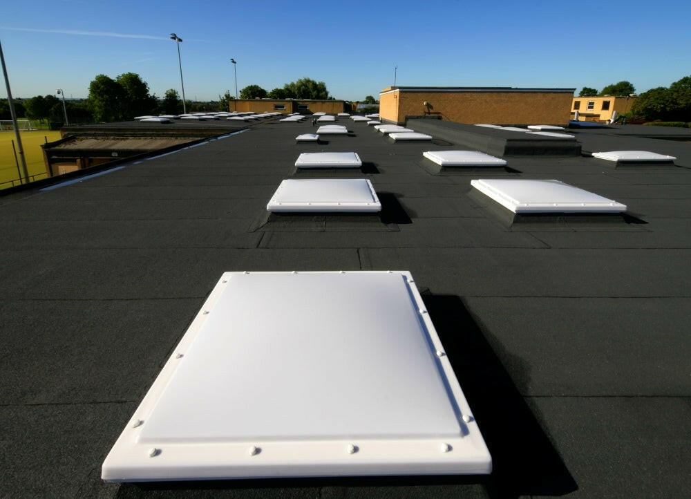 1200 x 1200 mm Polycarbonate Fixed Dome Rooflight by Mardome Trade.