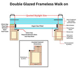 400 x 400 mm Frameless Walk-on Skylight.
