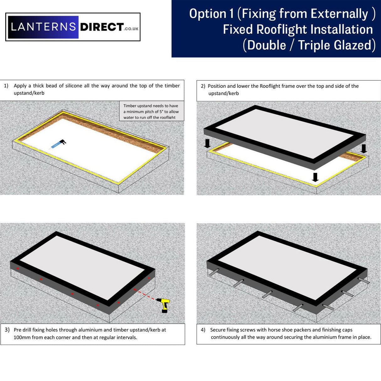 800 x 1000 mm LD Framed Pitched Roof Skylight.