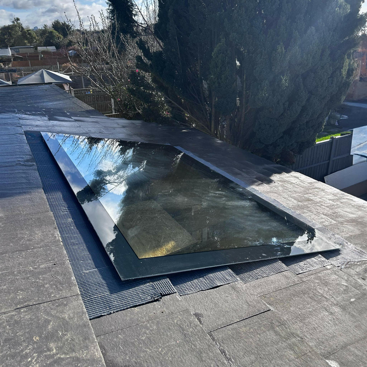 1200 x 2500 mm LD Frameless Triple Glazed Pitched Roof Skylight.