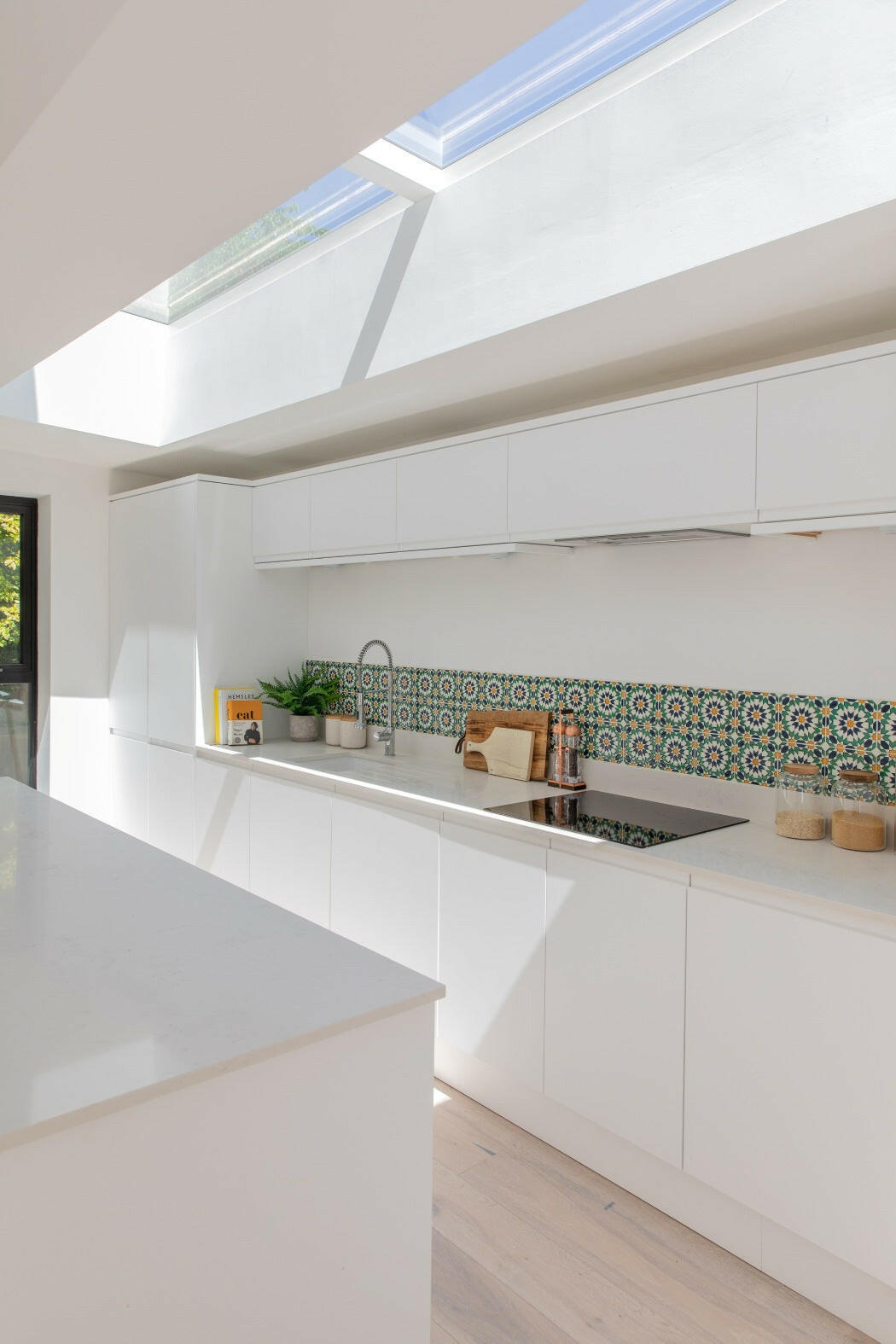 1500 x 3500 mm Electric Opening Glass Link Modular Skylight (1 Fixed 1 Opening).
