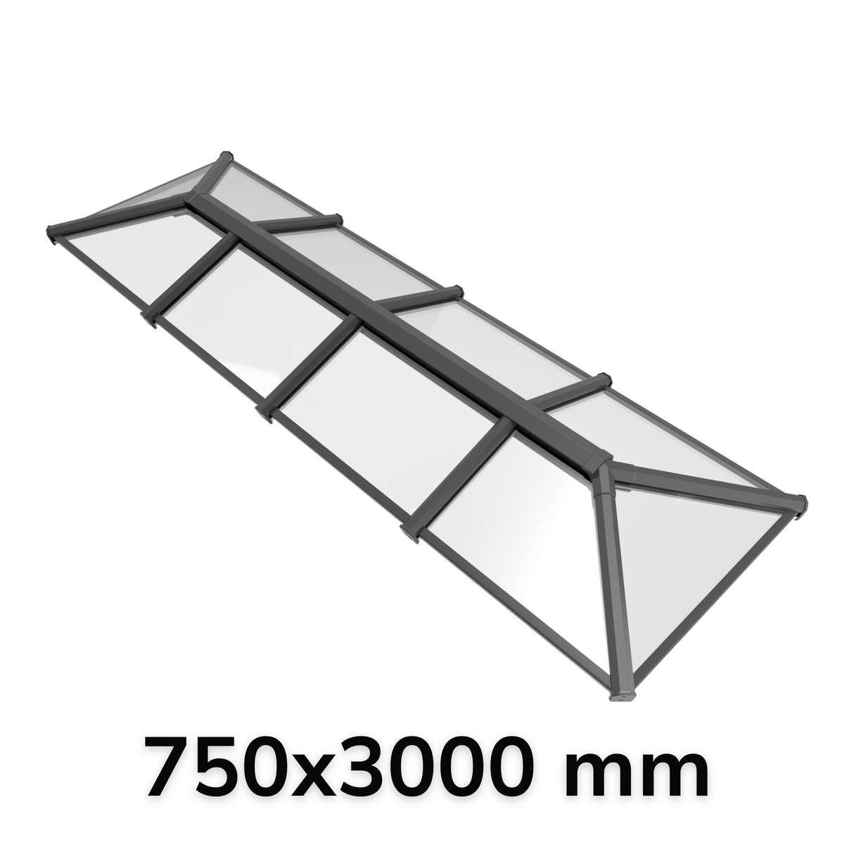 750 x 3000 mm Stratus Aluminium Roof Lantern Style 6 (Traditional).