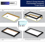 400 x 1500 mm LD Framed Flat Roof Skylight.