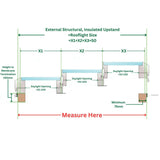 2000 x 5000 mm Electric Opening Glass Link Modular Skylight (2 Fixed 1 Opening).