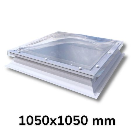 1050 x 1050 mm Polycarbonate Fixed Dome Rooflight by Mardome Trade.