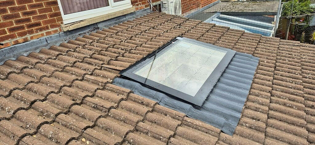 1200 x 2500 mm LD Frameless Triple Glazed Pitched Roof Skylight.