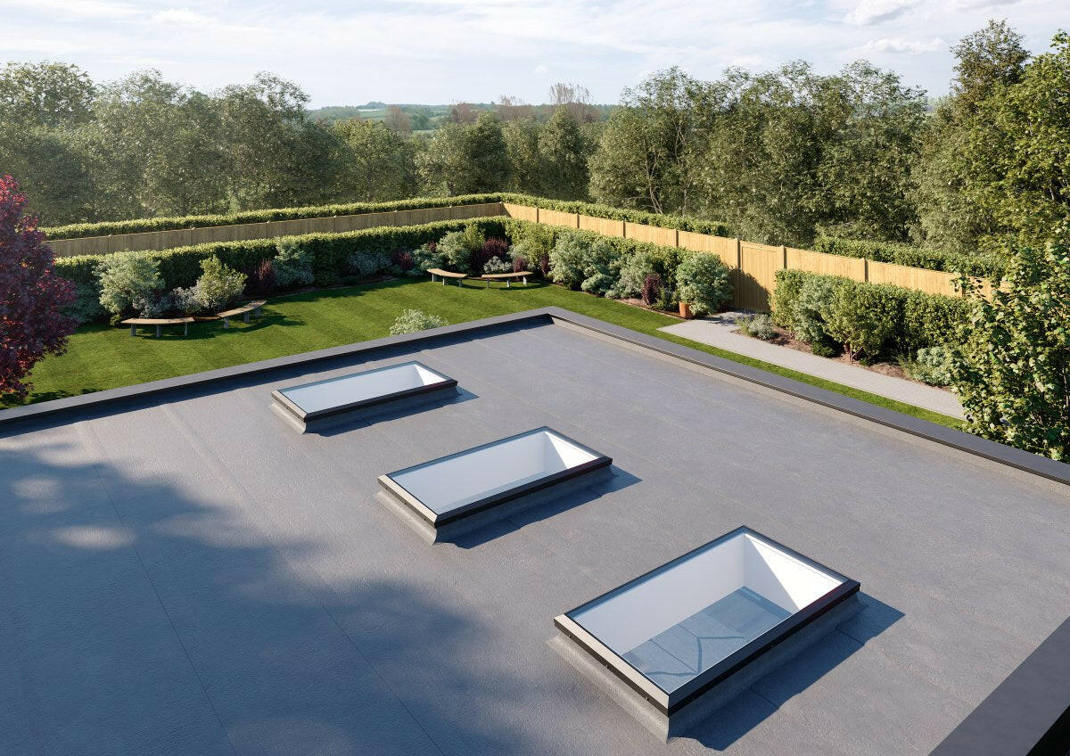 1000 x 1500 mm Brett Martin Electric Opening Flat Roof Skylight.