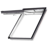 Fenêtre de toit à guillotine manuelle VELUX GPU FK06 0066 66x118 cm | Polyuréthane blanc sans entretien | Triple vitrage