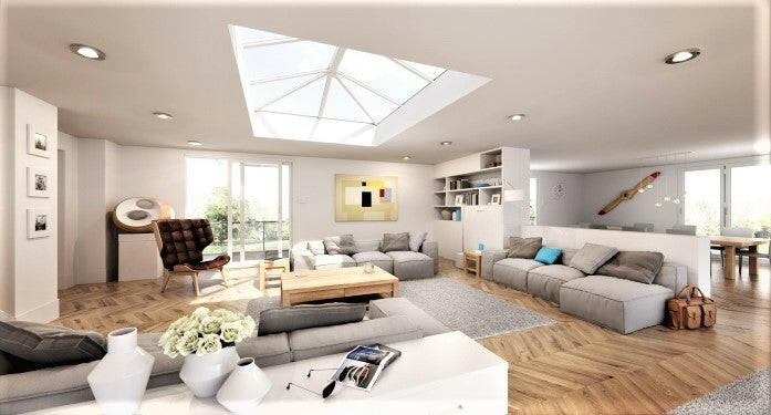 1000 x 3000 mm Stratus Aluminium Roof Lantern Style 5 (Traditional).